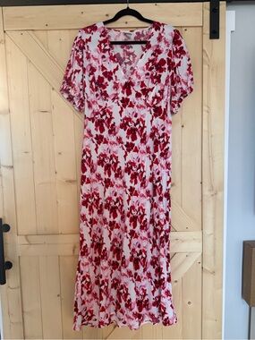 a new day Pink and Red Floral Maxi Dress